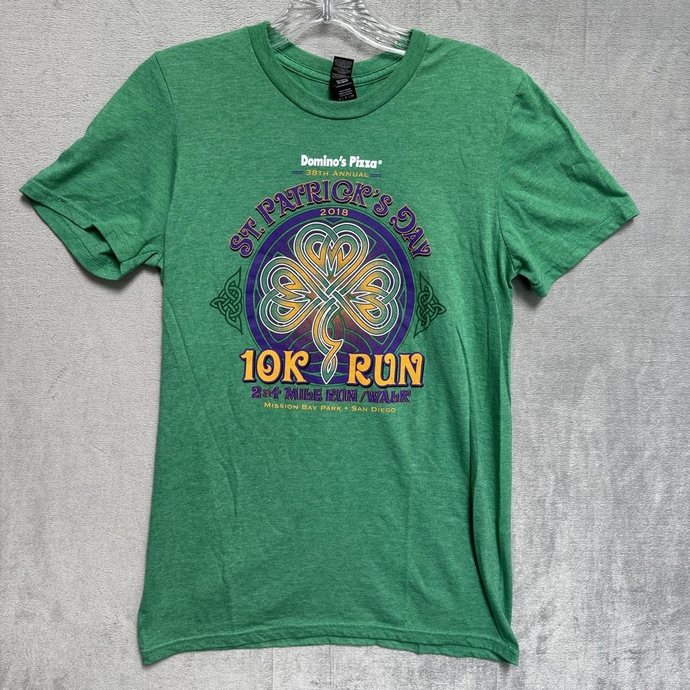 Domino's Pizza St Patrick's Day Shirt Mens Small Green 10K Run‎ 2018 San Diego
